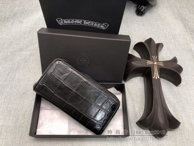chrome hearts包 克羅心長款拉鏈錢包 克羅心鱷魚皮拉鏈錢包  gjc1930